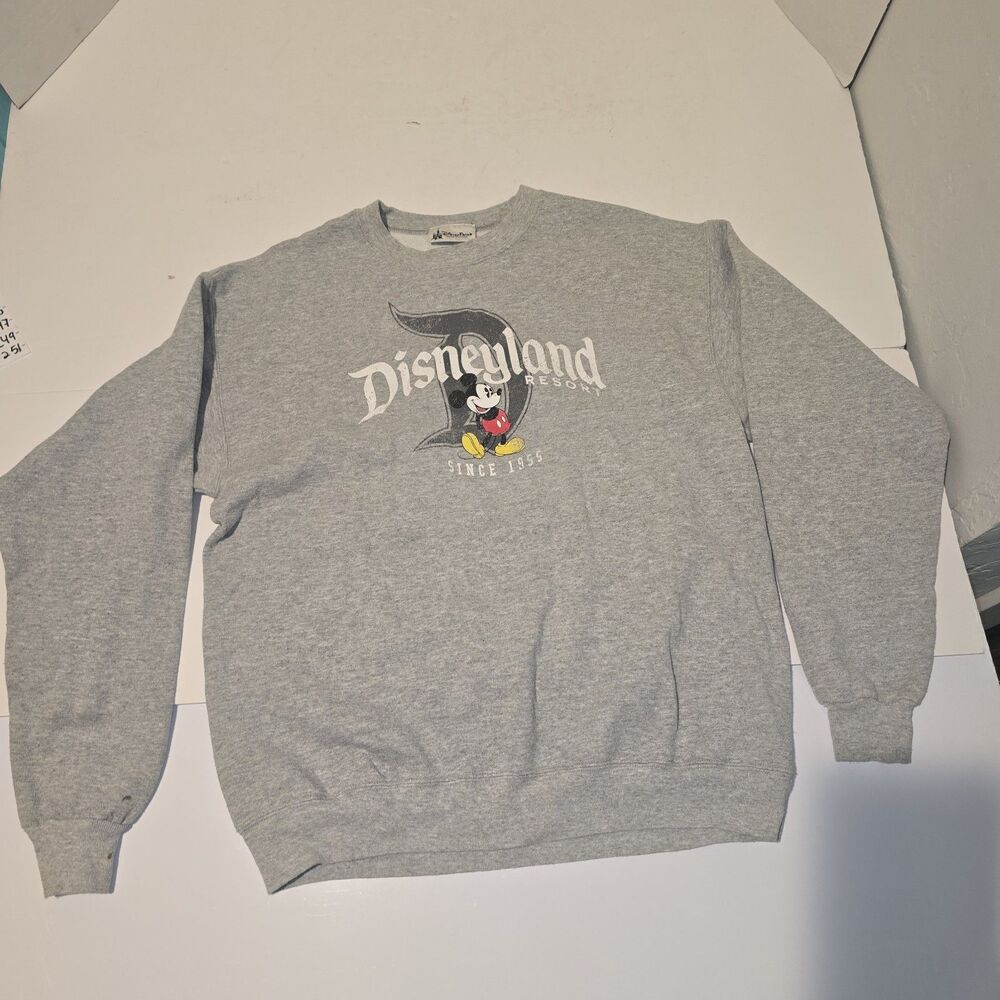 Disney's Disneyland 1955 Mickey Mouse Pullover Gray Sweatshirt Size Medium #244